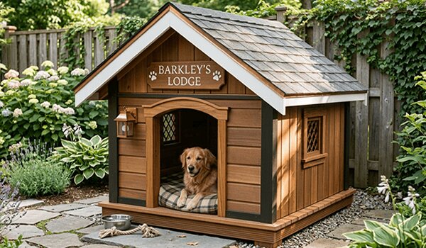 Dog house built from a beginner-level plan